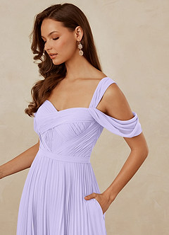 Christian Siriano Bridal for Azazie 1013 Bridesmaid Dresses Lilac A-Line Off the Shoulder Chiffon Dress image6