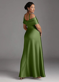 Azazie Milton Mother of the Bride Dresses Juniper A-Line Pleated Stretch Satin Dress image12