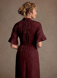 Azazie Hypatia Suknie dla Matki Panny Młodej Osłona Pofałdowany Kwiatowe wypalenie Długość podłogi Sukienka image7