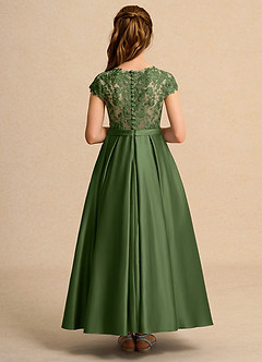 Azazie Bunny Junior Formal Sukienki dla dziewczynek sypiących kwiaty Suknia balowa Koronka Sznurówka Długość kostki Sukienka image2