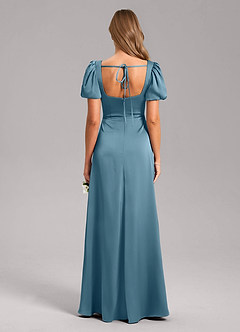 Azazie Fyona Bridesmaid Dresses Bermuda A-Line Pleated Stretch Satin Dress image2