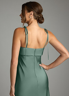 Azazie Ellia Brudtärnklänningar Klä av Tubklänning i Stretch Satin Rosett Eukalyptus image6