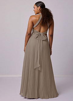 Barbie ♥ Azazie Bridesmaid Dresses Taupe A-Line Pleated Chiffon Dress image8