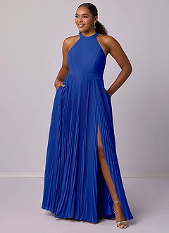 Barbie ♥ Azazie Bridesmaid Dresses Royal Blue A-Line Pleated Chiffon Dress image11