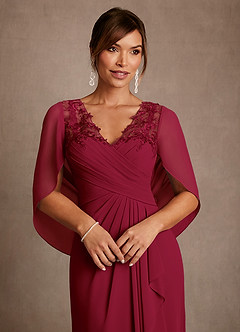 Azazie Santa Clara Kleider für die Brautmutter A-Linie Spitze Kleid Burgunderrot image5