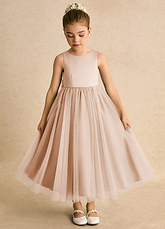 Azazie Solia vestidos de niña de las flores Vestido de Rosa Inglesa de Tul de Princesa con Lazo image6