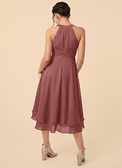 Azazie Linna Junior Amethyst A-Line Pleated Chiffon Dress image2