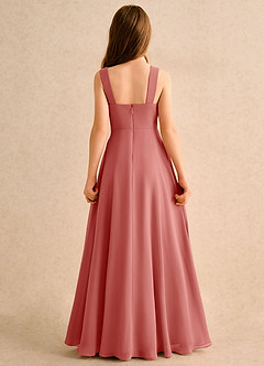 Azazie Makani Girls Formal vestidos de niña de las flores Vestido de Rosa Antigua de Gasa de Corte en A con Escote de Corazón image2