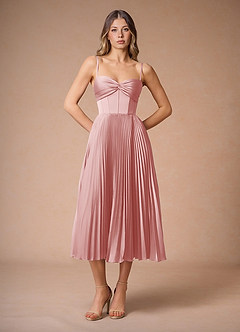 Léna Haze Pink Pleated Midi Dress image3