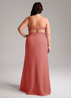 Azazie Leonis 신부 들러리 드레스 쉬스 스트랩리스 쉬폰 바닥 길이 드레스 image10