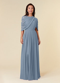 Azazie Olena Mother of the Bride Dresses Dusty Blue A-Line Sequins Chiffon Dress image1