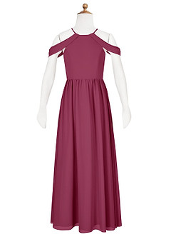 Azazie Seneca Junior Vestido de Mora de Gasa de Corte En A con Vestidos sin tirantes image6