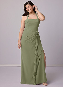 Barbie ♥ Azazie Bridesmaid Dresses Pistachio Sheath Strapless Chiffon Convertible Dress image12