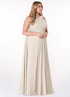 Azazie Kaleigh Bridesmaid Dresses White Alabaster A-Line Pleated Chiffon Dress image10