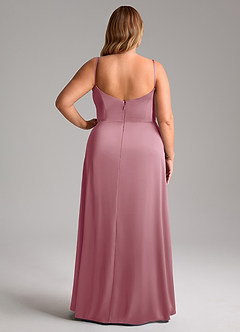 Azazie Azuree Bridesmaid Dresses Vintage Mauve A-Line Pleated Stretch Satin Dress image9