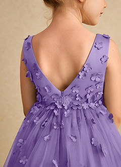 Azazie Lana Flower Girl Dresses Tahiti A-Line Sleeveless Matte Satin Dress image7