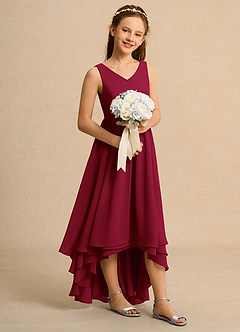 Azazie Kitten Girl Flower Girl Klänningar Klä A-Line i Chiffong image3