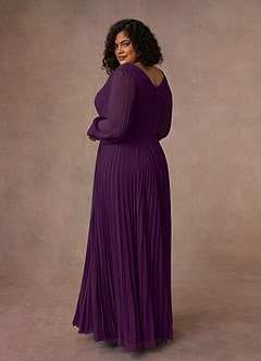 Azazie Zina Mother of the Bride Dresses Grape A-Line Pleated Chiffon Dress image10