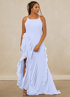 Christian Siriano Bridal for Azazie 1006 Robes de demoiselle d'honneur Robe Sirène en Mousseline de soie Rayé Lavande image10