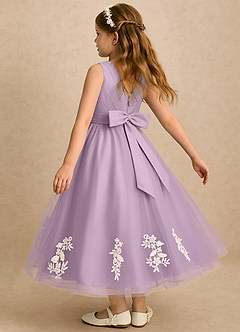 Azazie Rylie vestidos de niña de las flores Vestido Glicinia de Tul de Línea A con Encaje image5