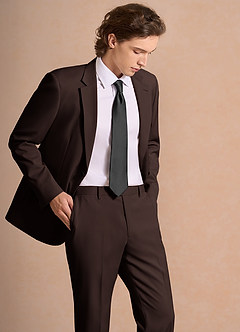 front James Ganache Structured Stretch Suit Jacket