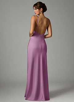 Azazie Stefania Robes de demoiselle d'honneur Robe Trapèze en Satin extensible Glycine image2