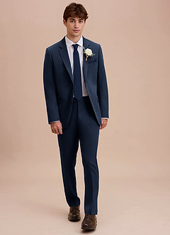 front Ethan Dark Navy Refined Weave Suit