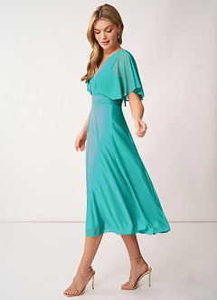 Azazie Tinsley Brautjungfernkleider A-Linie Plissee Gittergewebe Kleid Spa image16