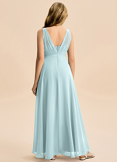 Azazie Odette Junior Vestido de Neblina de Gasa de Corte en A con Escote de Corazón image7