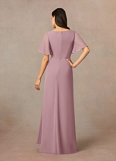 Azazie Rain Mother of the Bride Dresses Dusty Rose Sheath Beaded Chiffon Dress image4