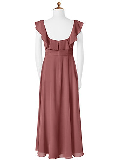 Azazie Jinny Junior Amethyst A-Line Ruched Chiffon Dress image5