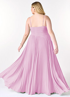 Azazie Vini Bridesmaid Dresses Candy Pink A-Line V-Neck Pleated Chiffon Dress image9