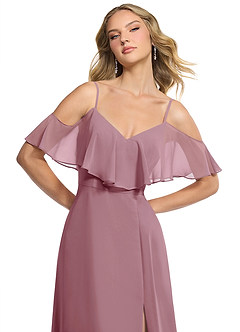 Azazie Jean Bridesmaid Dresses Vintage Mauve A-Line Chiffon Convertible Dress image6