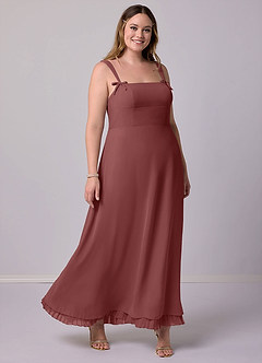 Barbie ♥ Azazie Bridesmaid Dresses Amethyst A-Line Pleated Chiffon Dress image10