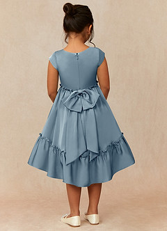Azazie Lee Final Sale Ivory A-Line Bow Stretch Satin Dress image2