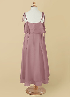 Azazie Temi Flower Girl Dresses Dusty Rose A-Line Spaghetti Strap Chiffon Dress image12
