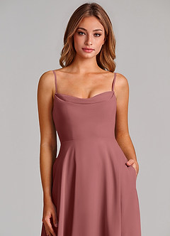 Azazie Elle Bridesmaid Dresses Amethyst A-Line Pleated Chiffon Dress image6
