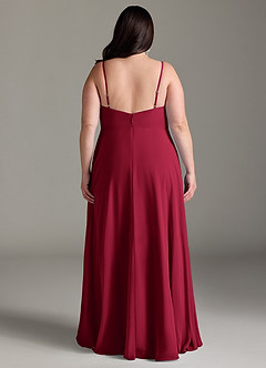 Azazie Akita Bridesmaid Dresses Burgundy A-Line Chiffon Dress image6