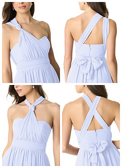 Azazie Olani Bridesmaid Dresses Lavender A-Line Off the Shoulder Chiffon Convertible Dress image7