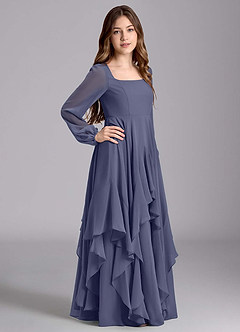 Azazie Clara Junior Klänning av A-Line i Chiffong Blouson image4