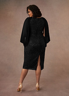Azazie Mya Mother of the Bride Dresses Black Sheath Scoop lace Lace Dress image9