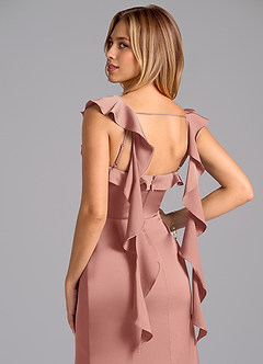 Azazie Adi Brudtärnklänningar Klä av A-Linje i Stretch Satin Plisserad Rosett image2