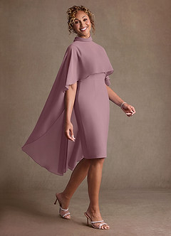 Azazie Irna Klänningar till brudens mor Klä Kolumn i Chiffong Dammig Ros image5