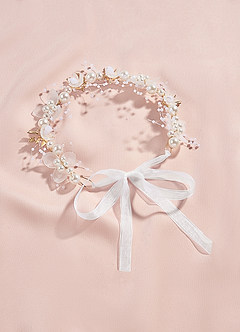 front Princess Style Blommig Pearl Head Crown