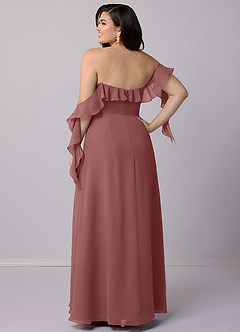 Barbie ♥ Azazie Bridesmaid Dresses Desert Rose A-Line Off the Shoulder Chiffon Convertible Dress image12