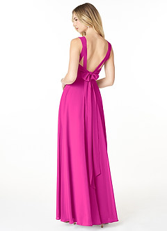 Azazie Julie Bridesmaid Dresses Fuchsia A-Line Sweetheart Neckline Chiffon Dress image2