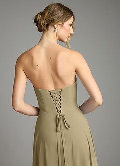 Azazie Ayla Abiti da Damigella Abito A-Line in Chiffon Scollo a Cuore Verde Muschio image13