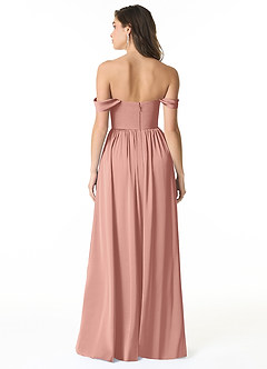 Azazie Morana Final Sale Rosette A-Line Off the Shoulder Stretch Satin Convertible Dress image3