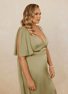 Christian Siriano Bridal for Azazie 1011 Bridesmaid Dresses Moss Green Mermaid Bow Stretch Satin Dress image17
