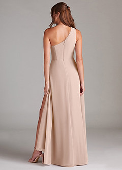 Azazie Brooke Brautjungfernkleider A-Linie One-Shoulder Chiffon Kleid Englisches Rosa image7
